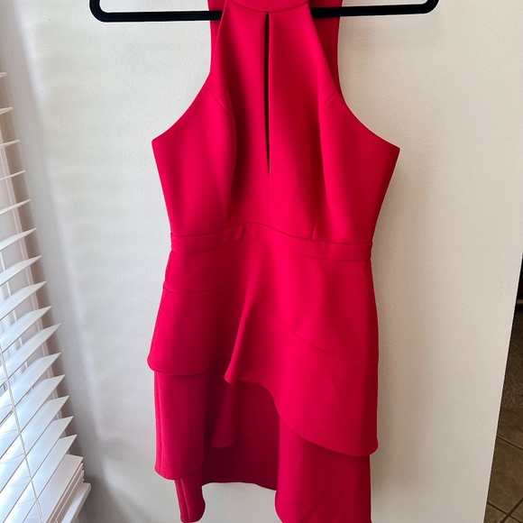 NWOT BCBG Ruffle Keyhole Mini Dress - Picture 4 of 10